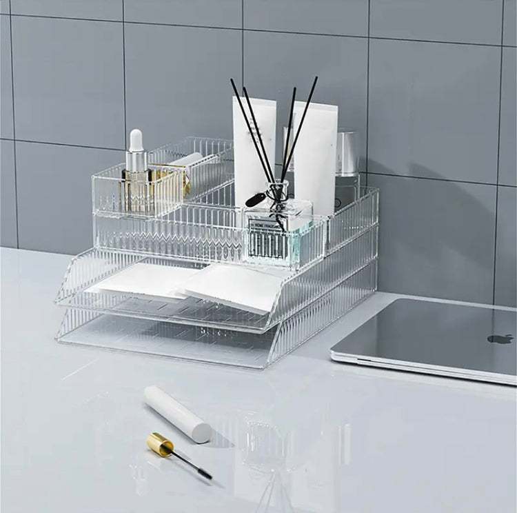 4pcs Acrylic Desk Drawer Organizers Set, Bathroom Storage Makeup Organizer, Transparent Storage Box 4pcs Acrylic Desk Drawer Organizers Set, Bathroom Storage Makeup Organizer, Transparent Storage Box